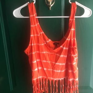 Orange and white tie dye top